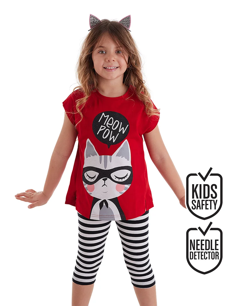 MSHB&G Meow Pow Girl Tunic&Leggings Set